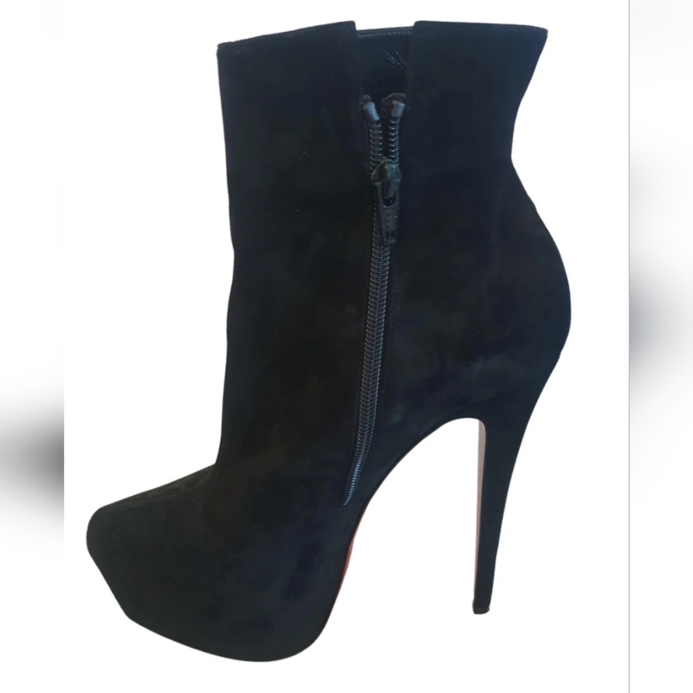 NEW Christian Louboutin Suede Platform Ankle Boots.
